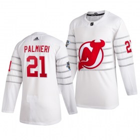 Män NHL New Jersey Devils Tröjor Kyle Palmieri 21 Vit Adidas 2020 All-Star Authentic